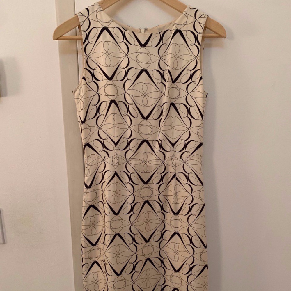 Brooks Brothers Silk Cream Black Dress Sz0